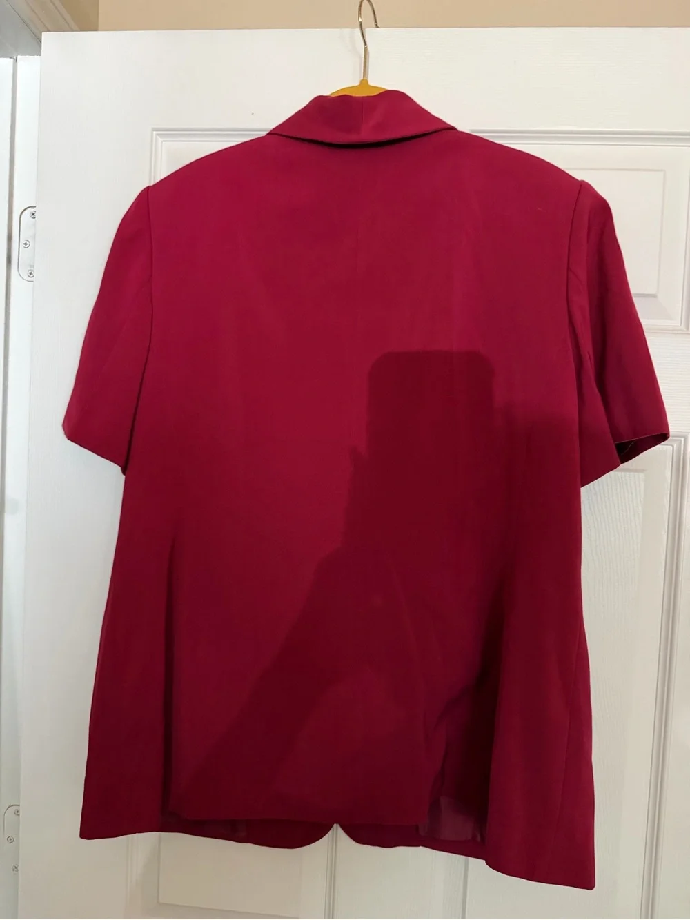 Sag Harbor Woman Burgundy Short Sleeve Blazer Suit Jacket